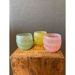 3 Color Craft Spaghetti string Retro drinking glasses